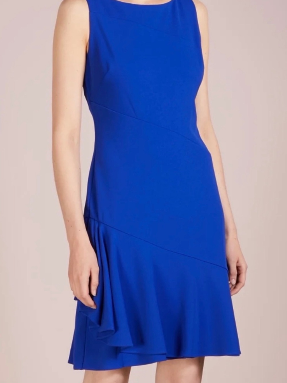 Ralph Lauren Cobalt Blue Sleeveless A-Line Midi Dress